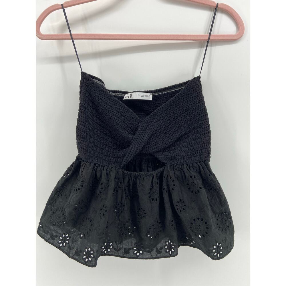 Zara Free Spirit Whimsical Boho Floral Combonation Knit Tube Top